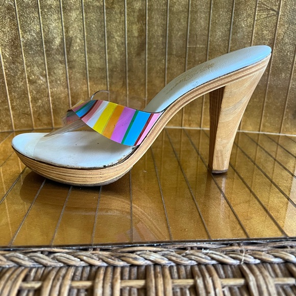 Vtg made in Hawaii island slipper wooden heel Meals 1960s Lucite - Picture 12 of 14